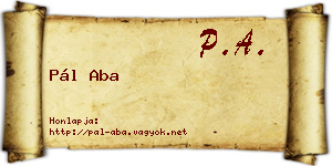 Pál Aba névjegykártya